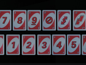 Board game UNO and dice 3D Model