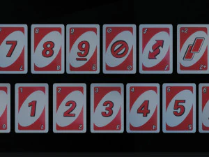 Board game UNO and dice 3D Model