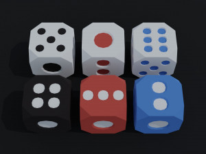 Board game UNO and dice 3D Model