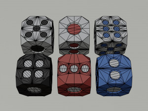 Board game UNO and dice 3D Model
