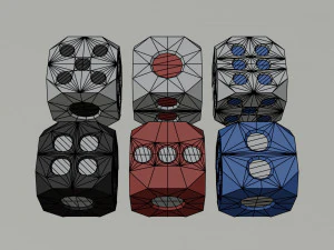 Board game UNO and dice 3D Model