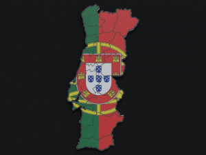 Political Map of Portugal 3D Model