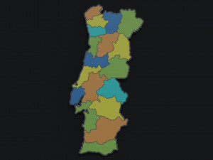 Political Map of Portugal 3D Модель