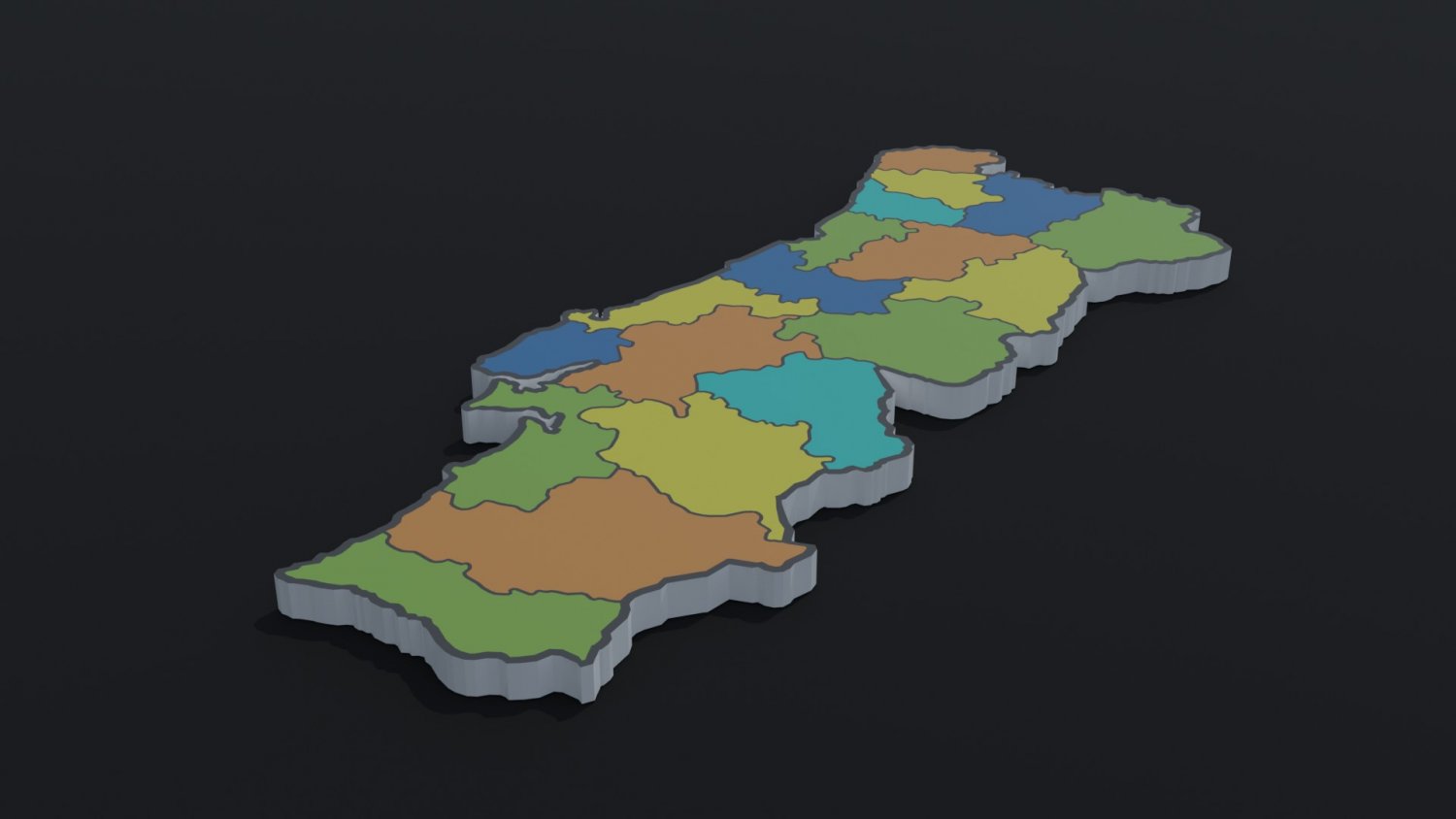 Mapa detalhado do país em Portugal Modelo 3D $30 - .max .fbx .obj
