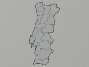 Political Map of Portugal 3D Модель