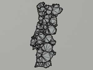 Political Map of Portugal 3D Модель