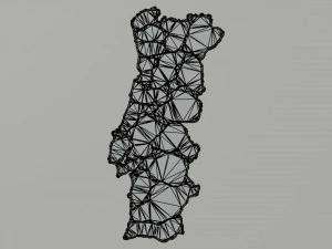 Mapa Pol&iacute;tico de Portugal Modelo 3D