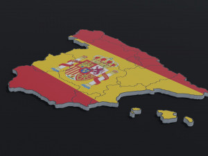 Political Map of Spain 3D 模型