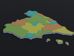 Political Map of Spain 3D 模型