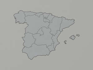 Political Map of Spain 3D 模型