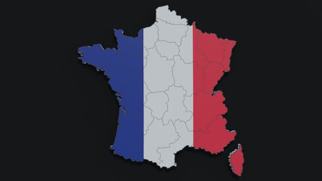 Political Map of France 3D-Modell .c4d .max .obj .3ds .fbx .stl .blend 
