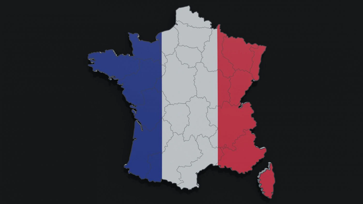 Political Map of France 3D Model .c4d .max .obj .3ds .fbx .stl .blend 