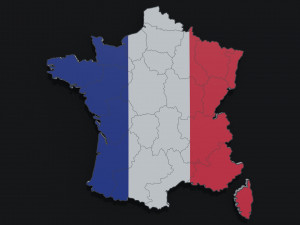 Political Map of France 3D Model