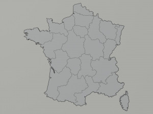 Political Map of France 3D-Modell