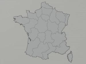 Political Map of France 3D Model