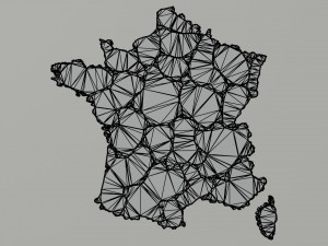 Political Map of France 3D-Modell