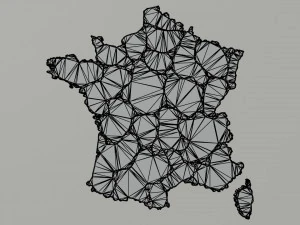 Political Map of France 3D Model