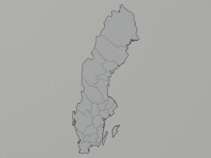 Political Map of Sweden 3D Model