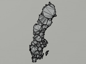 Political Map of Sweden 3D Model