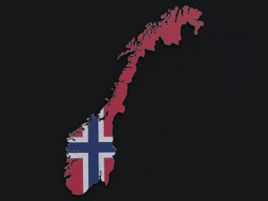 Mappa politica della Norvegia Modello 3D