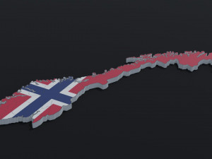 Political Map of Norway 3D 모델