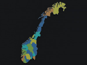 Political Map of Norway 3D 모델