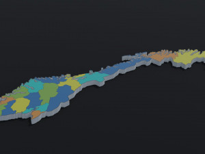 Political Map of Norway 3D 모델
