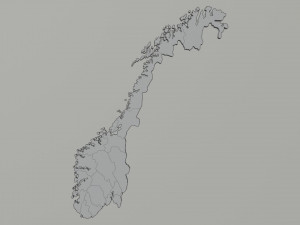 Political Map of Norway 3D 모델