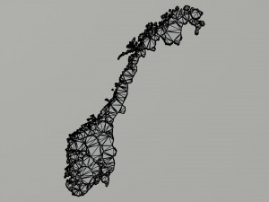 Political Map of Norway 3D 모델