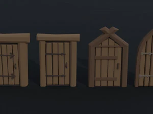 Cartoon fantasy door Polygonal Style 3D Model