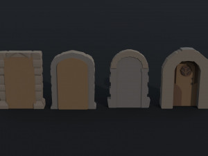 Cartoon fantasy door Polygonal Style 3D मॉडल