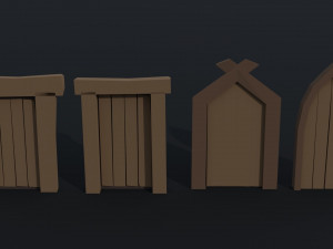 Cartoon fantasy door Polygonal Style 3D मॉडल
