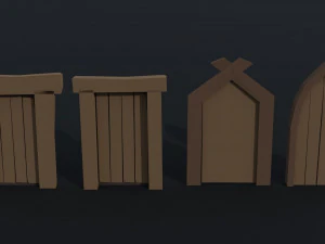 Cartoon fantasy door Polygonal Style 3D Model