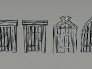 Cartoon fantasy door Polygonal Style 3D मॉडल