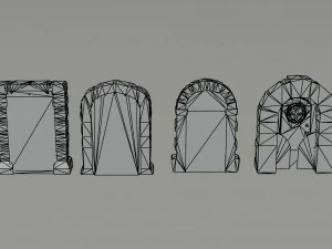 Cartoon fantasy door Polygonal Style 3D Model