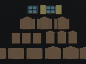 Cartoon fantasy wood windows Polygonal Style 3D Model