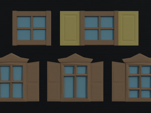 Cartoon fantasy wood windows Polygonal Style 3D Model