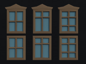 Cartoon fantasy wood windows Polygonal Style 3D Model