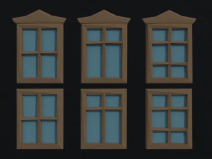 Cartoon fantasy wood windows Polygonal Style 3D Model