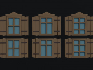 Cartoon fantasy wood windows Polygonal Style 3D Model