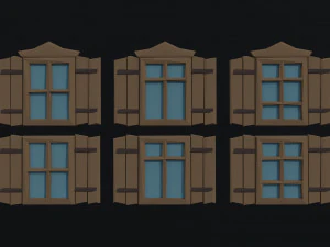 Cartoon fantasy wood windows Polygonal Style 3D Model