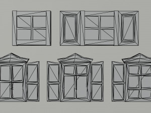Cartoon fantasy wood windows Polygonal Style 3D Model