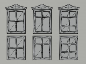 Cartoon fantasy wood windows Polygonal Style 3D Model