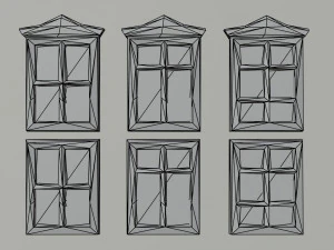 Cartoon fantasy wood windows Polygonal Style 3D Model