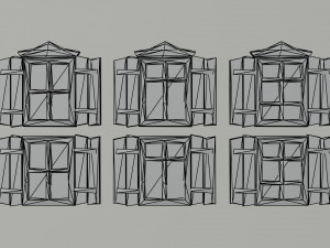Cartoon fantasy wood windows Polygonal Style 3D Model