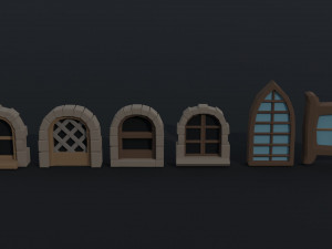 Cartoon fantasy windows Polygonal Style 3Dモデル