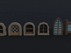 Cartoon fantasy windows Polygonal Style 3D Model