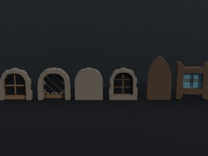 Cartoon fantasy windows Polygonal Style 3Dモデル