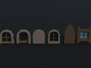 Cartoon fantasy windows Polygonal Style 3D Model