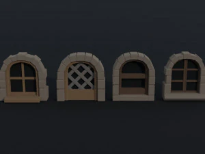 Cartoon fantasy windows Polygonal Style 3D Model